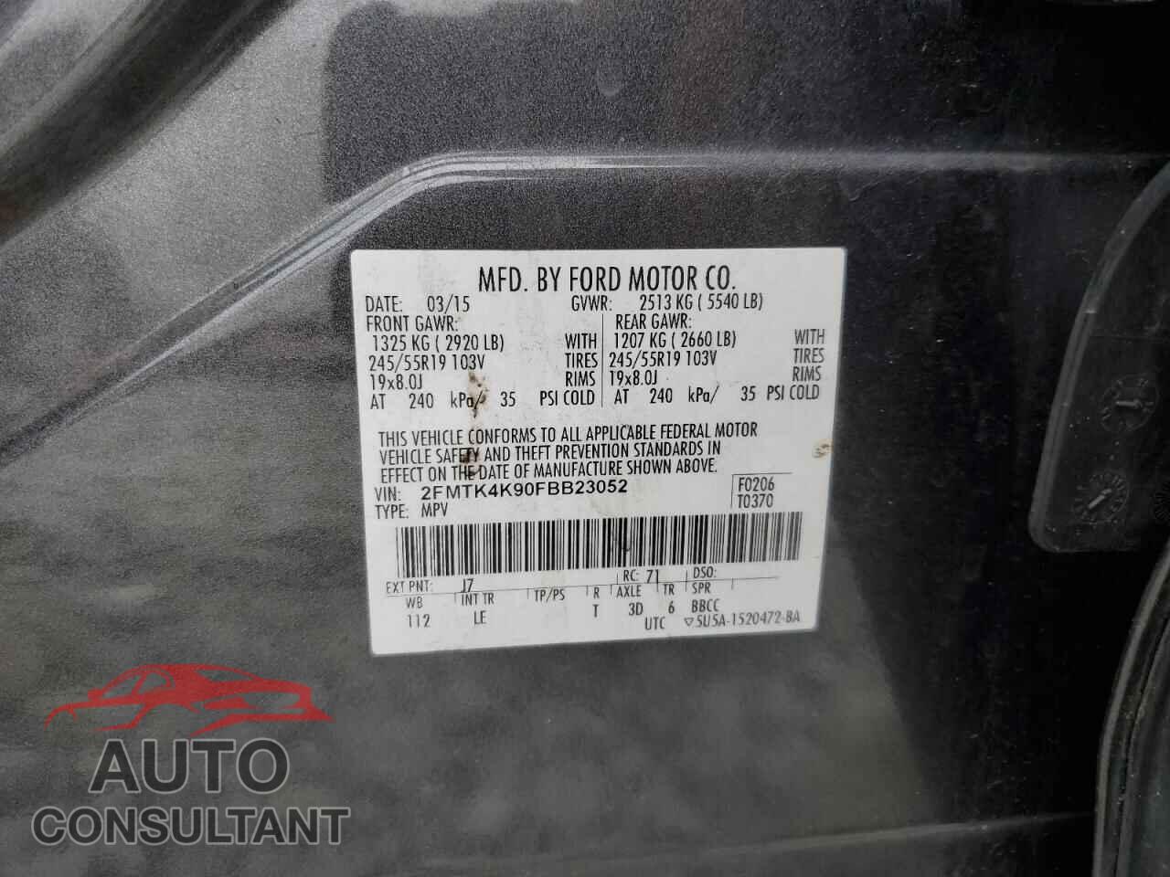 FORD EDGE 2015 - 2FMTK4K90FBB23052