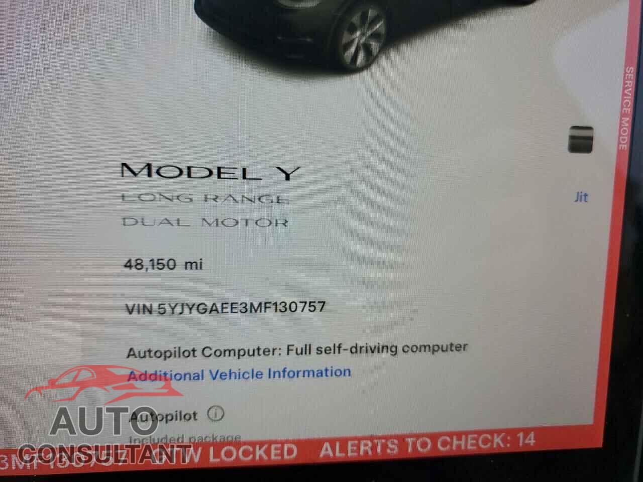 TESLA MODEL Y 2021 - 5YJYGAEE3MF130757