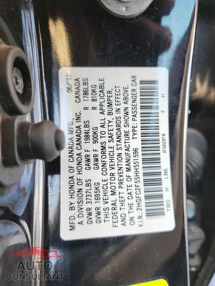 HONDA CIVIC 2017 - 2HGFC2F55HH551596