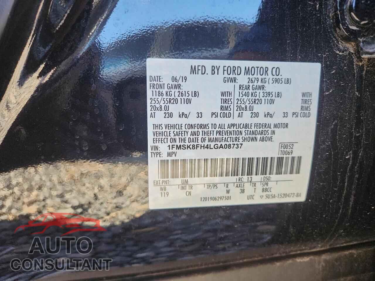 FORD EXPLORER 2020 - 1FMSK8FH4LGA08737