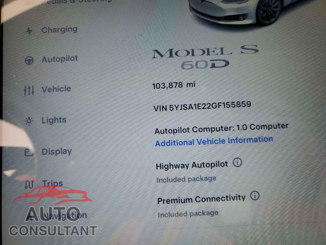 TESLA MODEL S 2016 - 5YJSA1E22GF155859