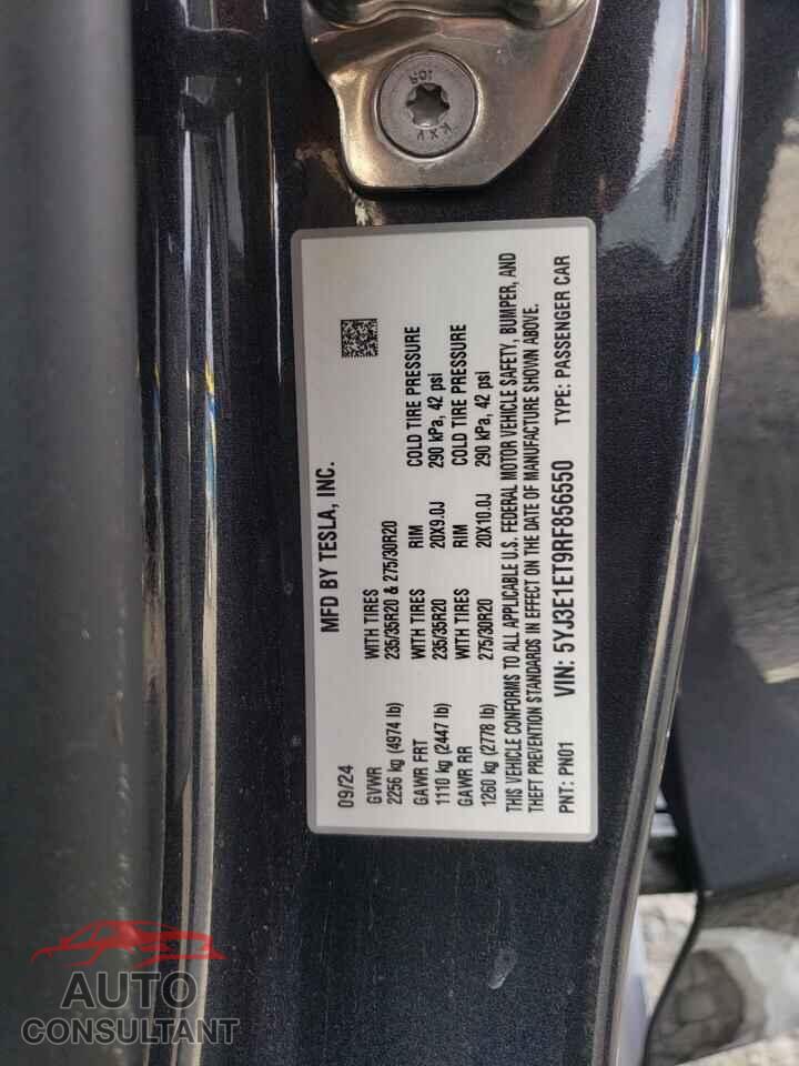 TESLA MODEL 3 2024 - 5YJ3E1ET9RF856550