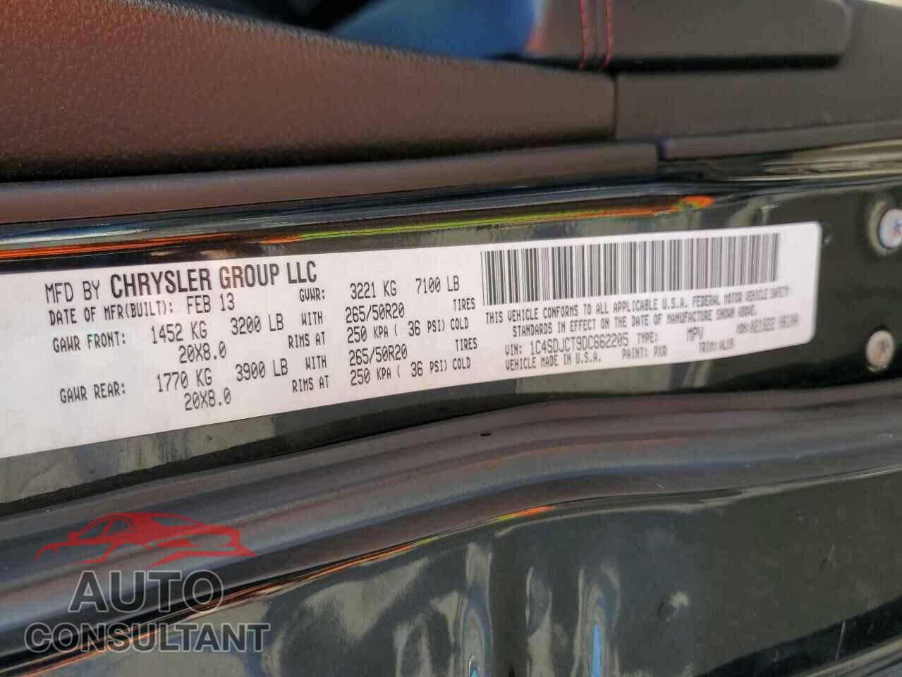 DODGE DURANGO 2013 - 1C4SDJCT9DC662205