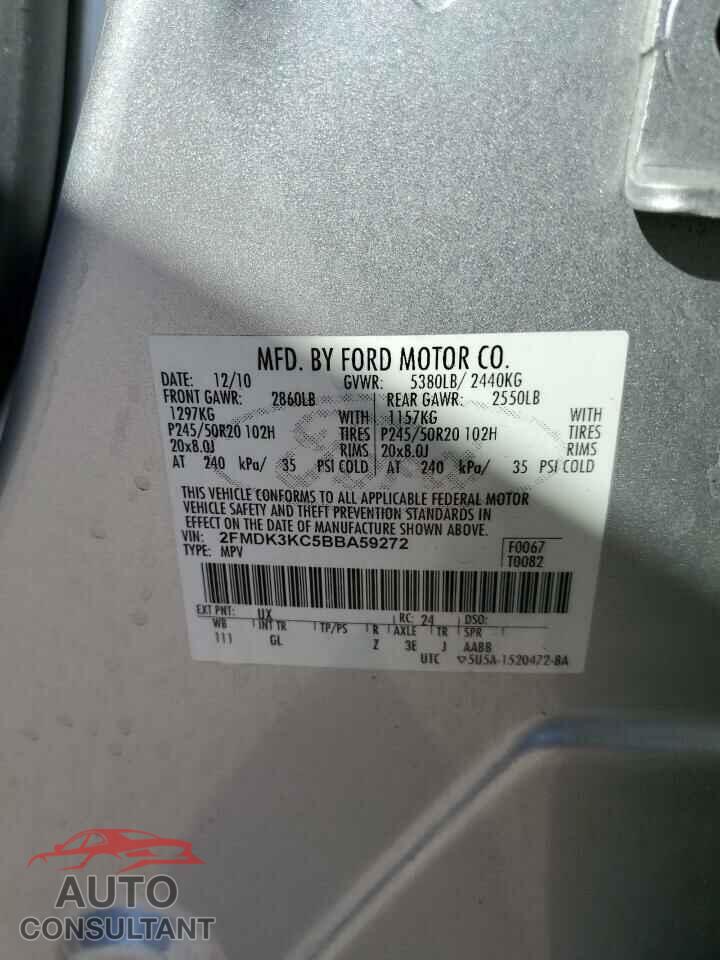 FORD EDGE 2011 - 2FMDK3KC5BBA59272