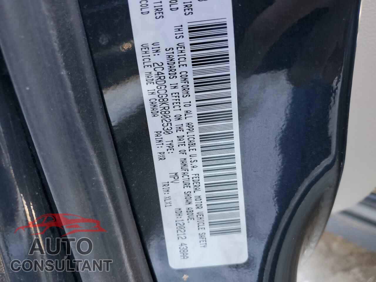 DODGE CARAVAN 2019 - 2C4RDGCG8KR802530