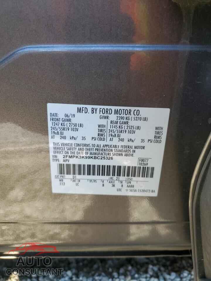 FORD EDGE 2019 - 2FMPK3K99KBC25326