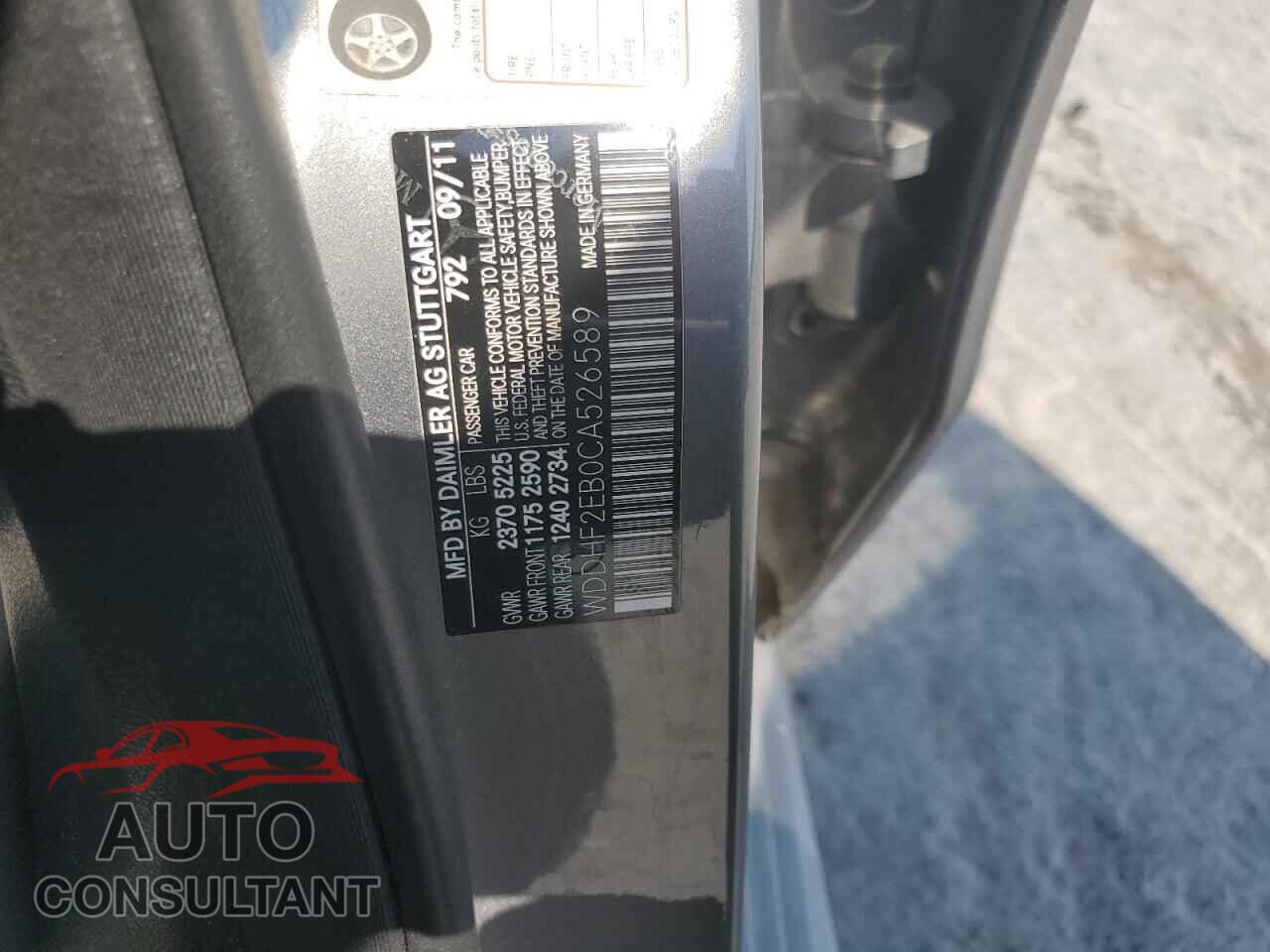 MERCEDES-BENZ E-CLASS 2012 - WDDHF2EB0CA526589