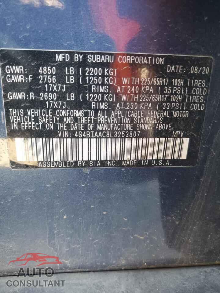 SUBARU LEGACY 2020 - 4S4BTAAC8L3253807