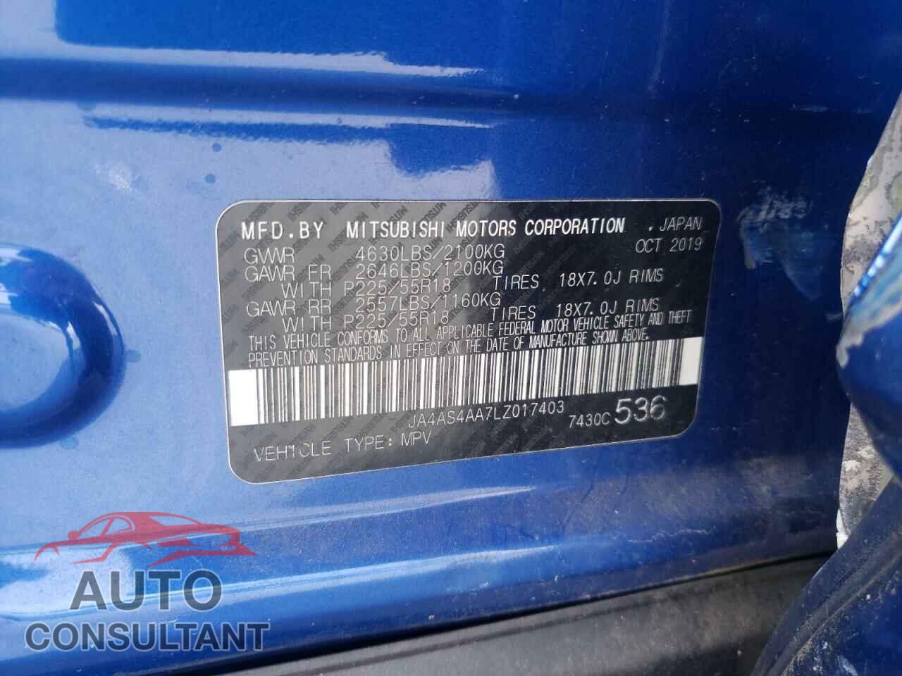 MITSUBISHI ECLIPSE 2020 - JA4AS4AA7LZ017403