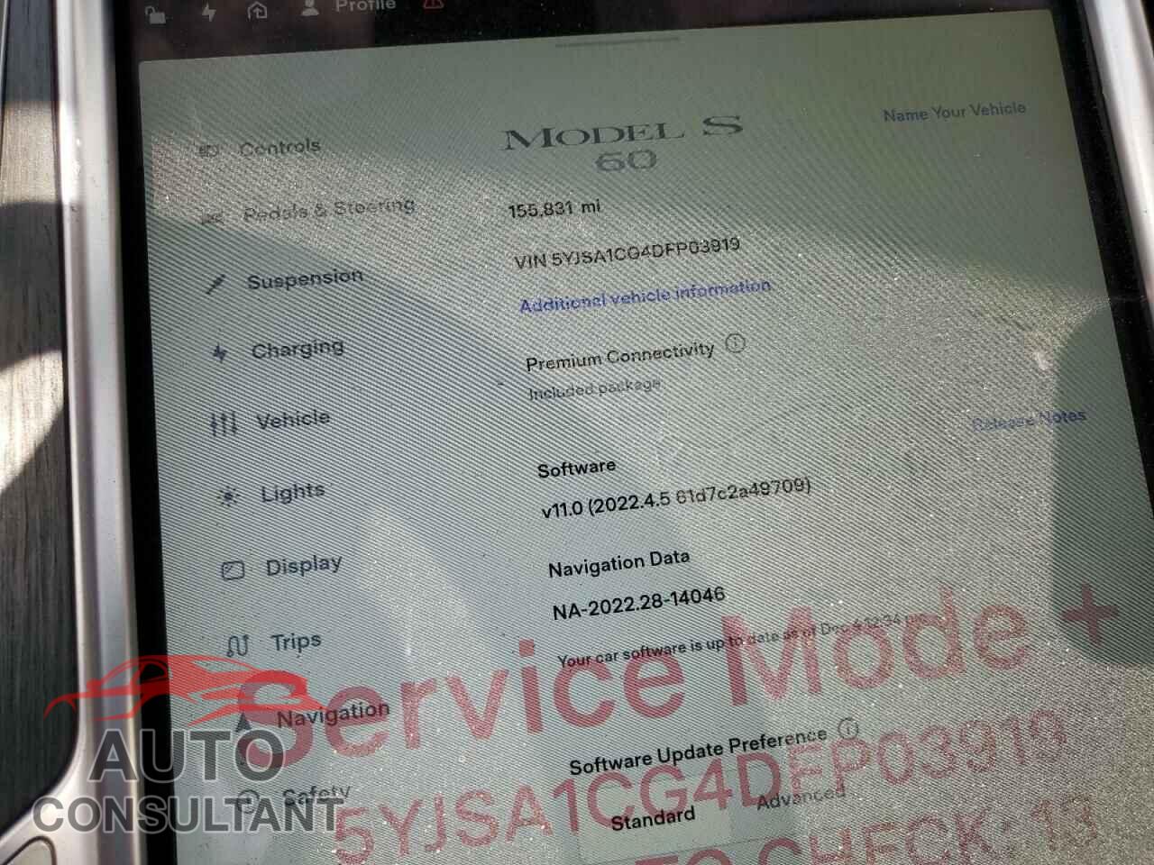 TESLA MODEL S 2013 - 5YJSA1CG4DFP03919