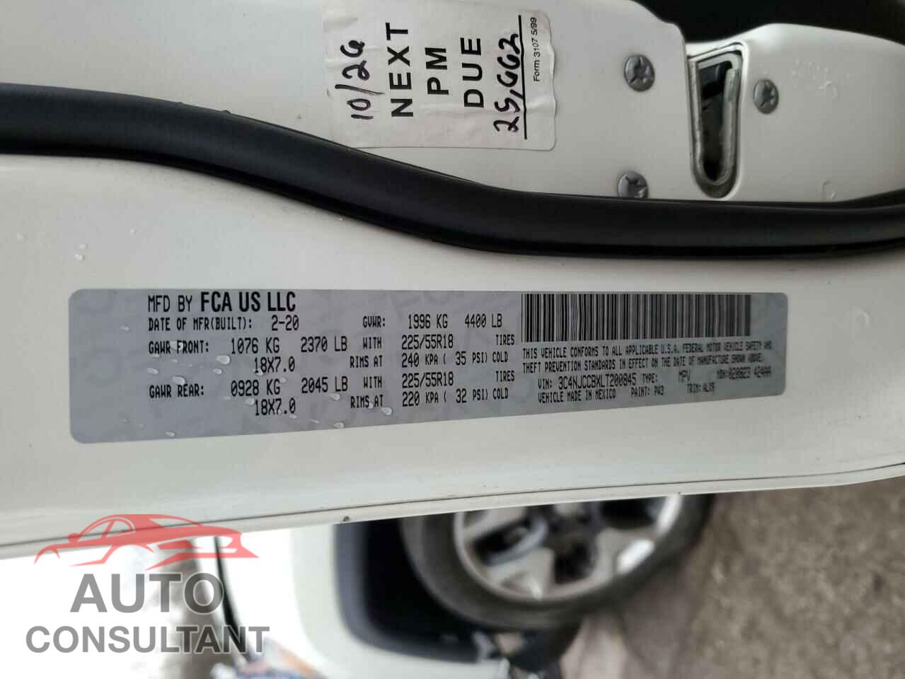 JEEP COMPASS 2020 - 3C4NJCCBXLT200845