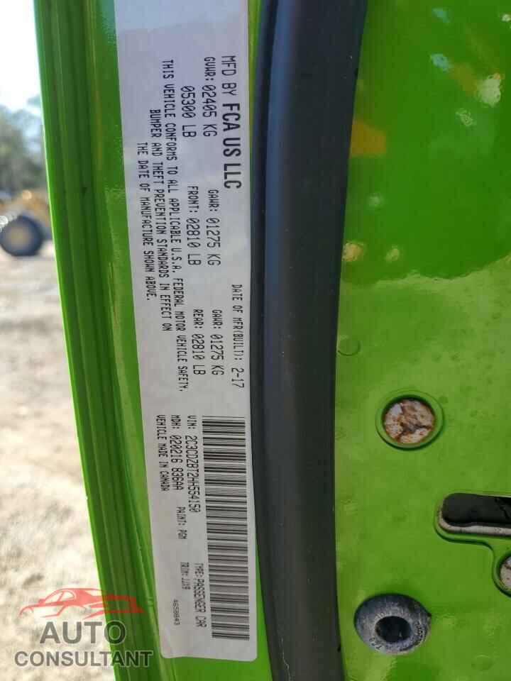 DODGE CHALLENGER 2017 - 2C3CDZBT2HH554150