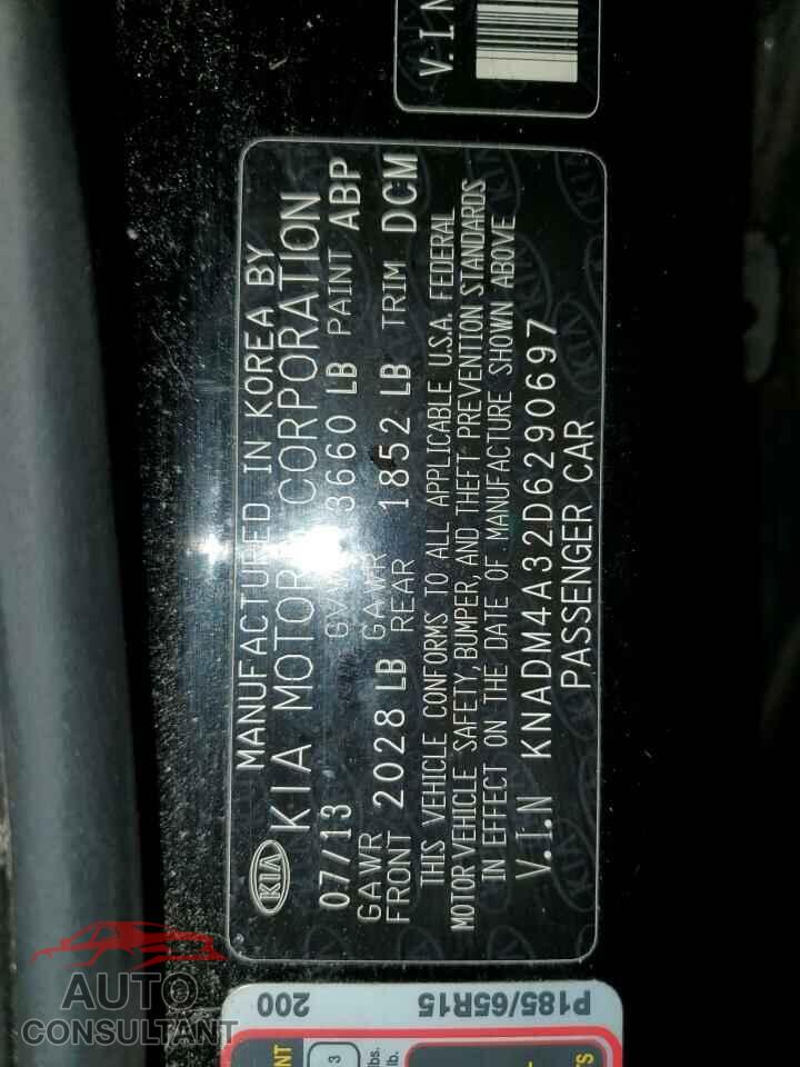 KIA RIO 2013 - KNADM4A32D6290697