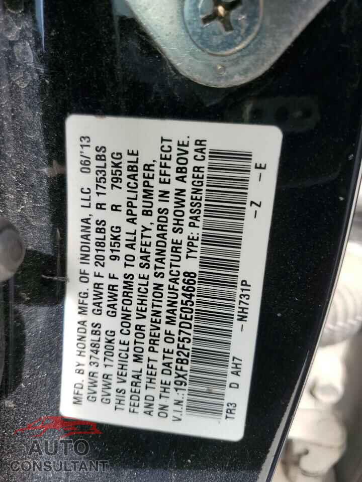 HONDA CIVIC 2013 - 19XFB2F57DE054668