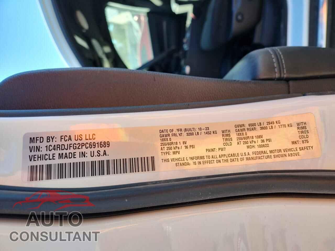 DODGE DURANGO 2023 - 1C4RDJFG2PC691689