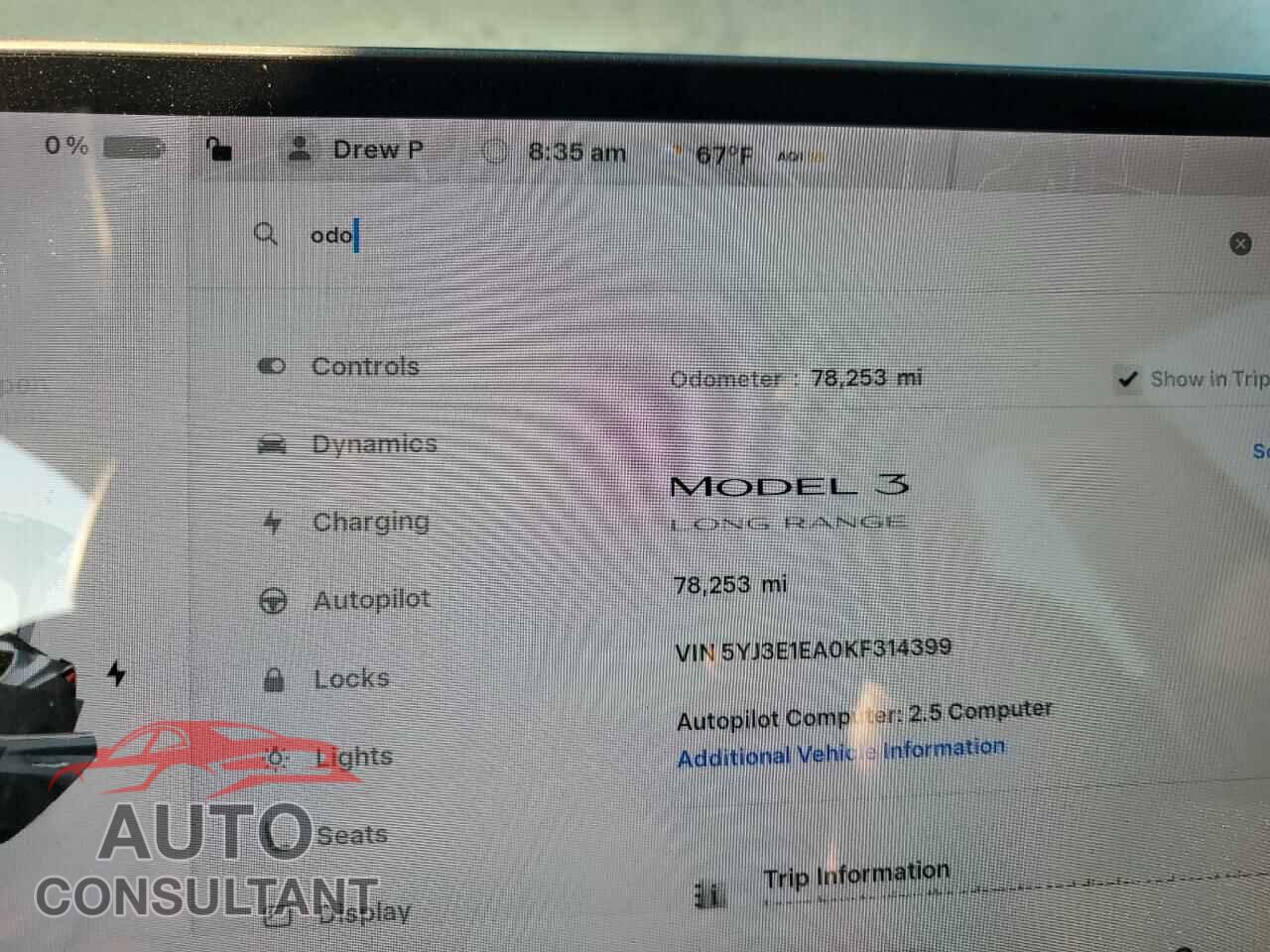 TESLA MODEL 3 2019 - 5YJ3E1EA0KF314399
