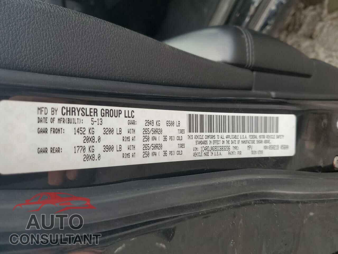 DODGE DURANGO 2013 - 1C4RDJAG9DC683236