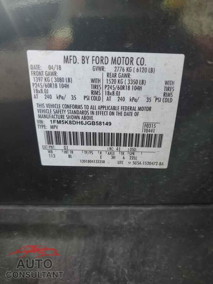 FORD EXPLORER 2018 - 1FM5K8DH6JGB58149