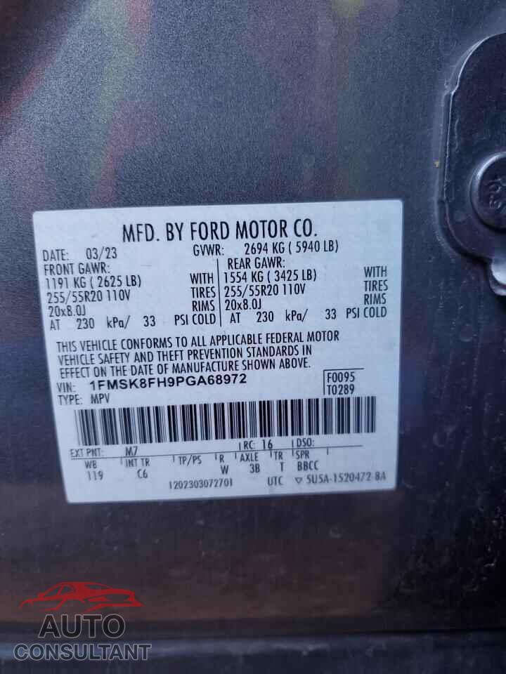 FORD EXPLORER 2023 - 1FMSK8FH9PGA68972
