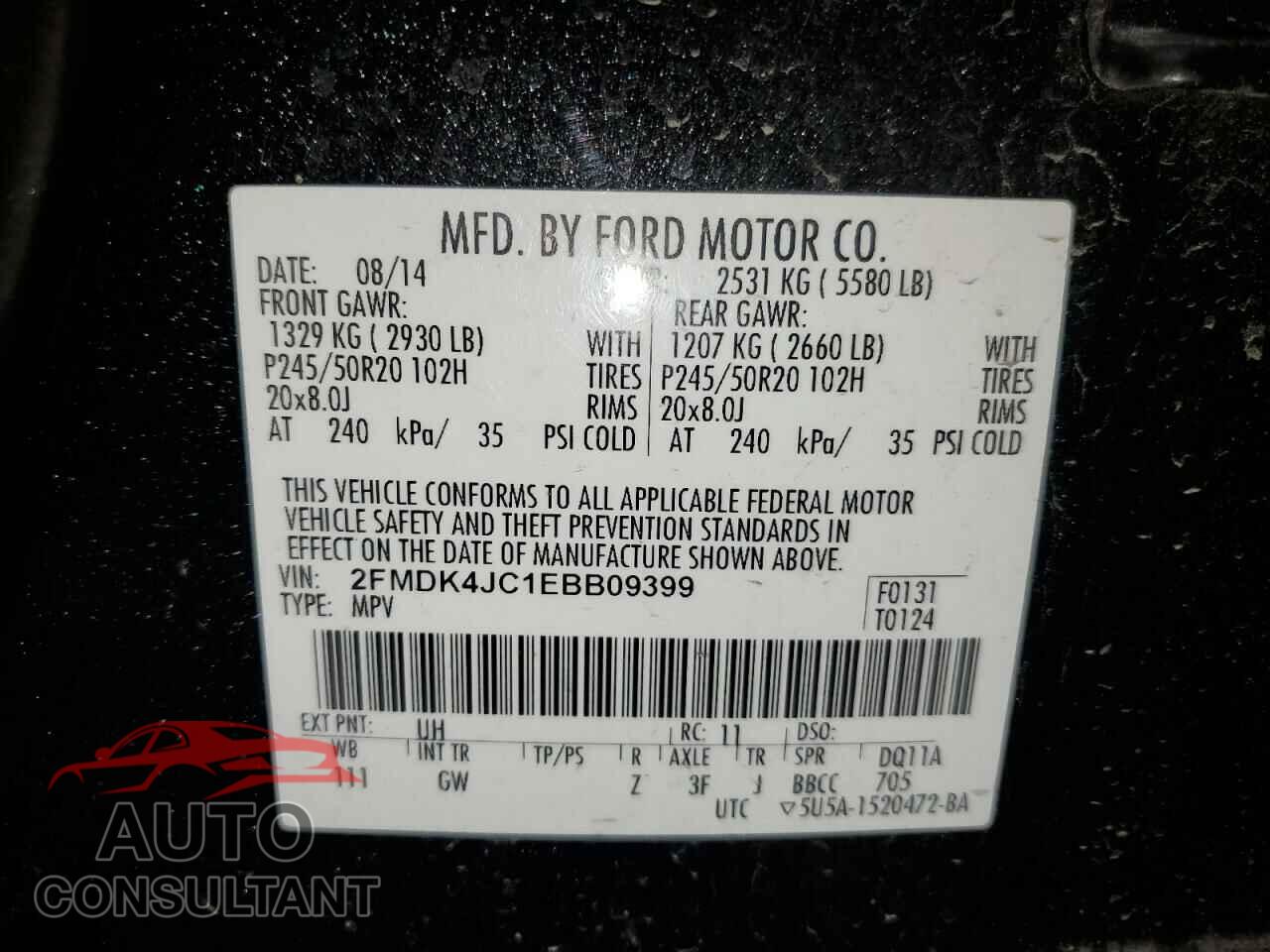FORD EDGE 2014 - 2FMDK4JC1EBB09399