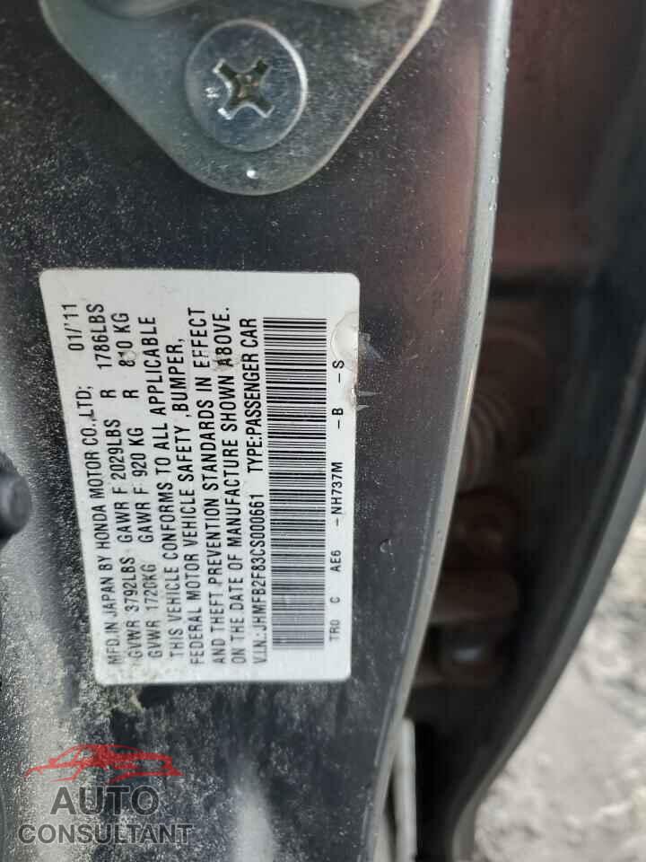 HONDA CIVIC 2012 - JHMFB2F83CS000661