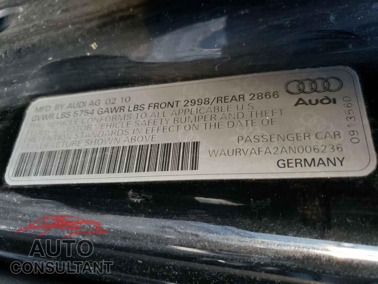 AUDI A8 2010 - WAURVAFA2AN006236