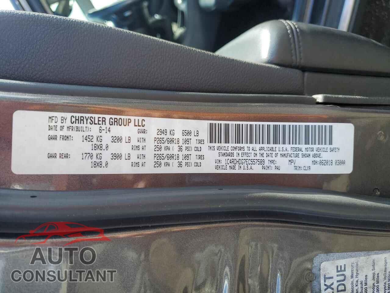 DODGE DURANGO 2014 - 1C4RDHDG7EC557589