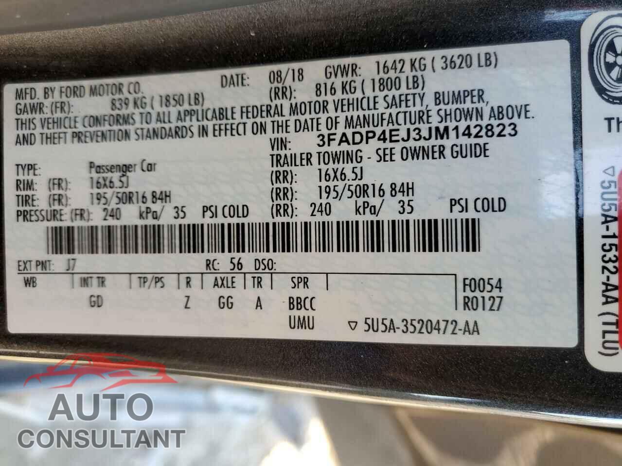 FORD FIESTA 2018 - 3FADP4EJ3JM142823