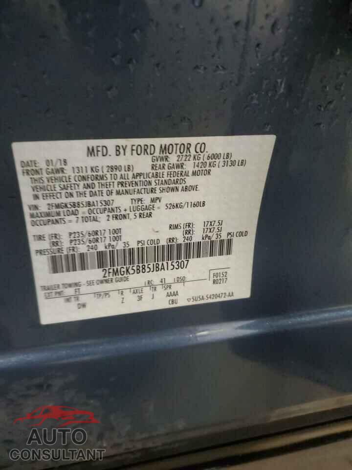 FORD FLEX 2018 - 2FMGK5B85JBA15307