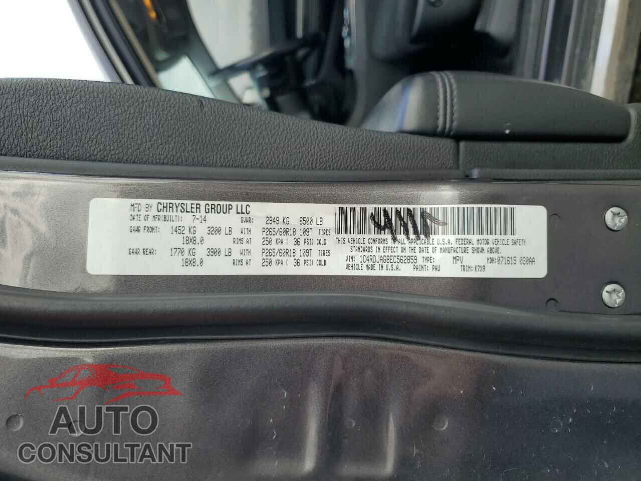 DODGE DURANGO 2014 - 1C4RDJAG8EC562859