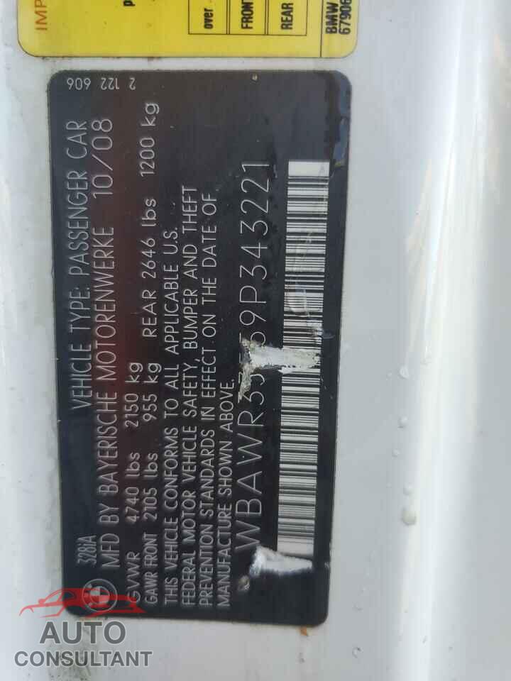 BMW 3 SERIES 2009 - WBAWR33559P343221