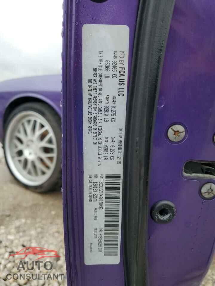 DODGE CHALLENGER 2016 - 2C3CDZBT4GH158493