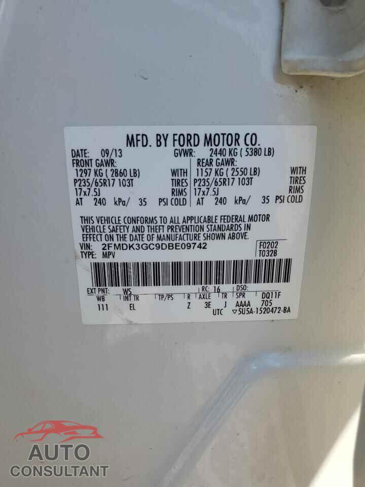 FORD EDGE 2013 - 2FMDK3GC9DBE09742