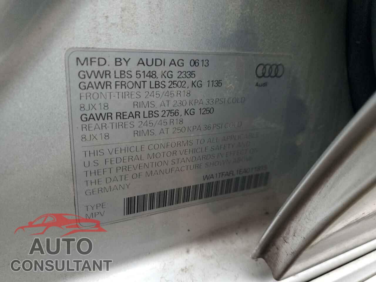 AUDI A4 2014 - WA1TFAFL1EA011815