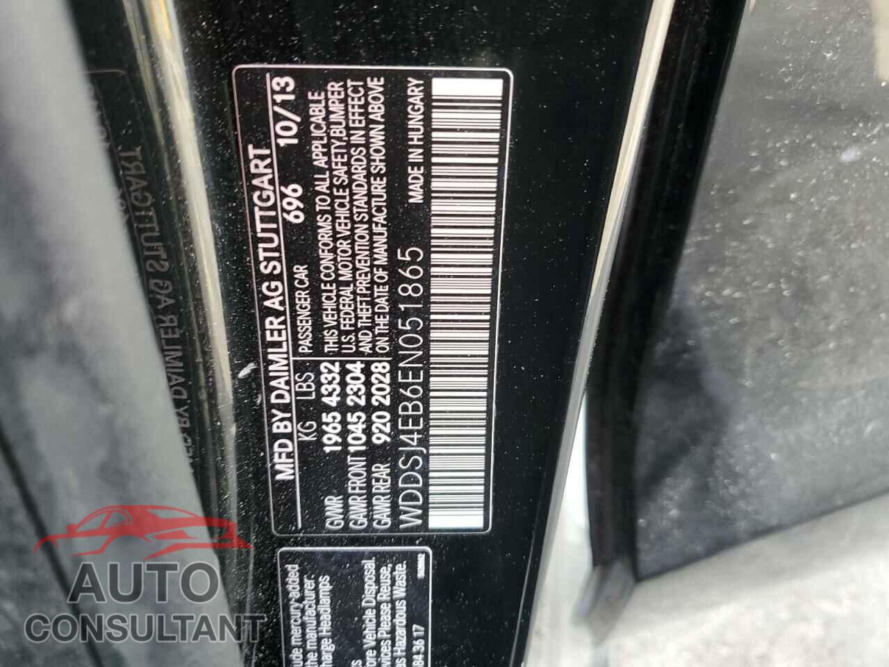 MERCEDES-BENZ CLA-CLASS 2014 - WDDSJ4EB6EN051865