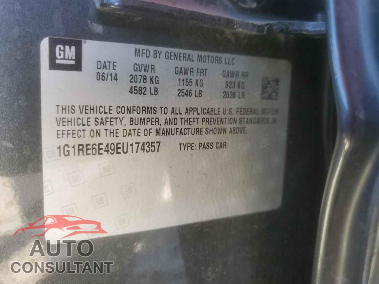 CHEVROLET VOLT 2014 - 1G1RE6E49EU174357