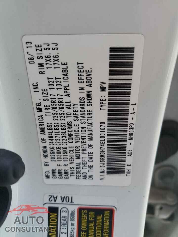 HONDA CRV 2014 - 5J6RM3H74EL001070