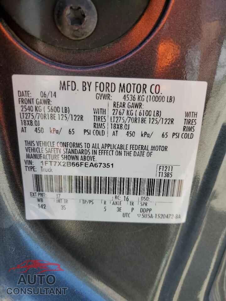 FORD F250 2015 - 1FT7X2B66FEA67351