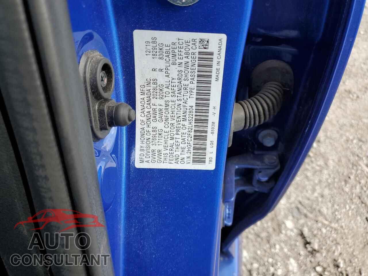 HONDA CIVIC 2020 - 2HGFC2F82LH522804