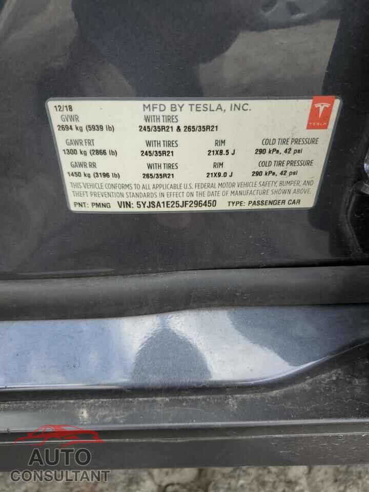 TESLA MODEL S 2018 - 5YJSA1E25JF296450