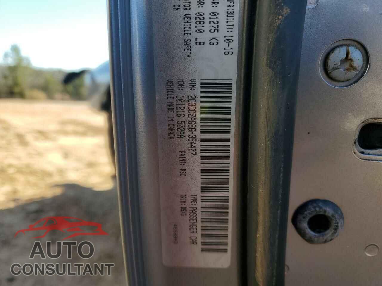 DODGE CHALLENGER 2016 - 2C3CDZAG6GH354407