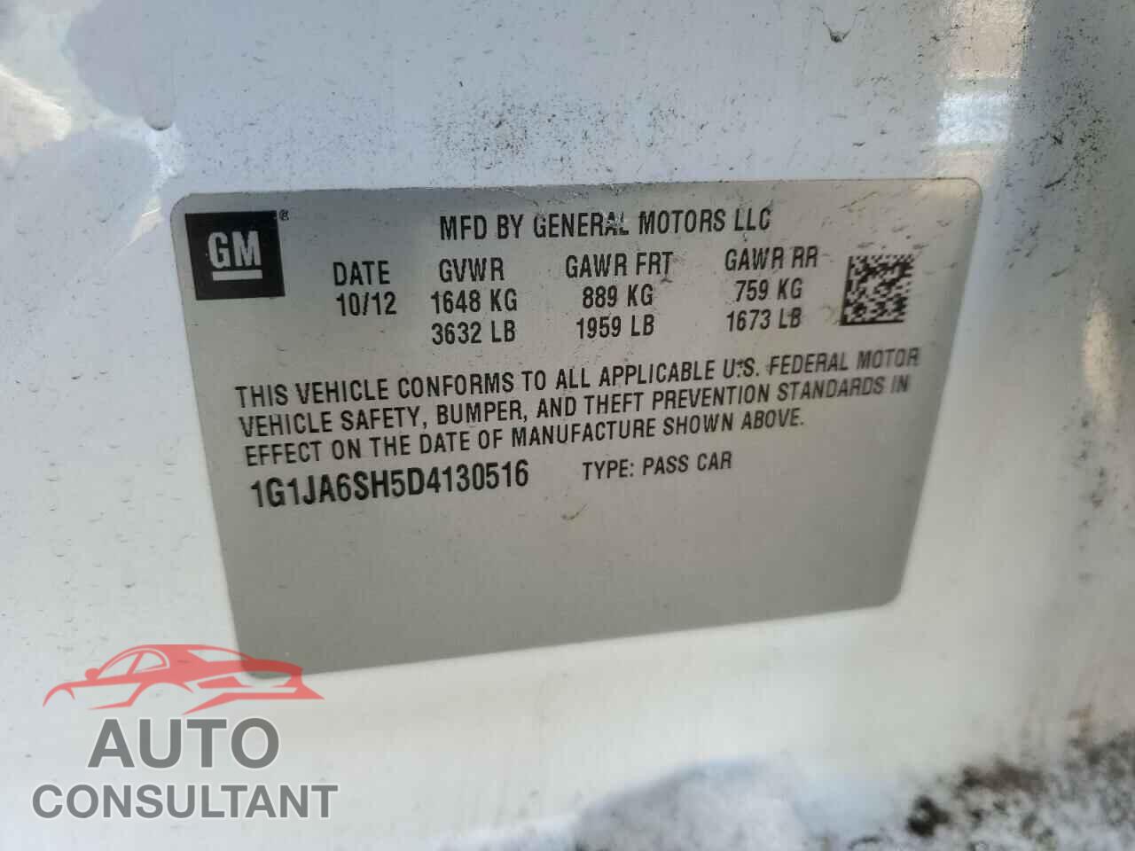 CHEVROLET SONIC 2013 - 1G1JA6SH5D4130516