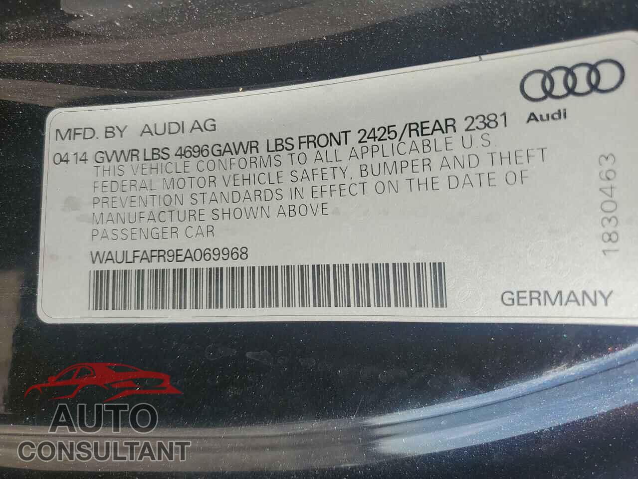 AUDI A5 2014 - WAULFAFR9EA069968
