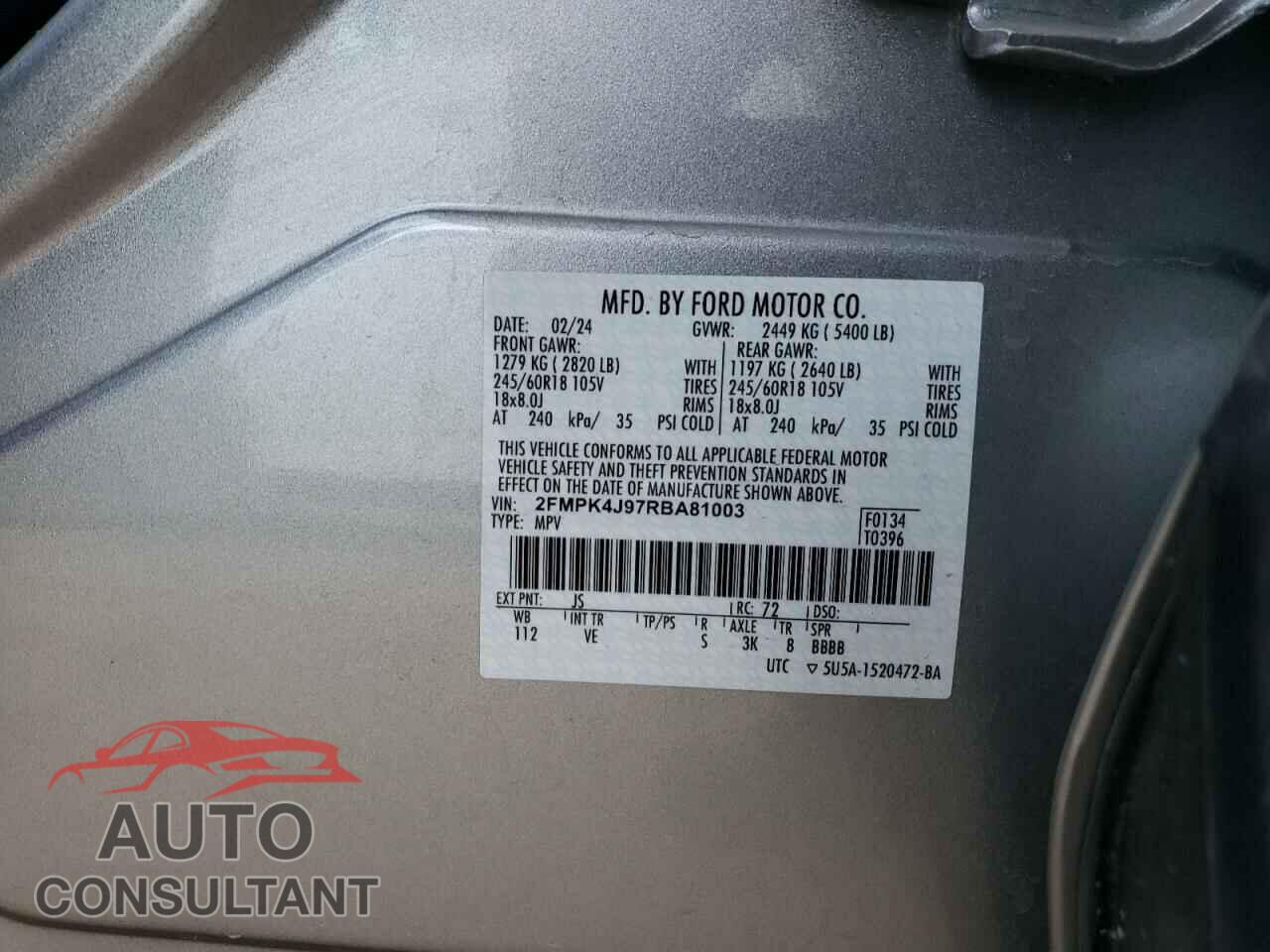 FORD EDGE 2024 - 2FMPK4J97RBA81003