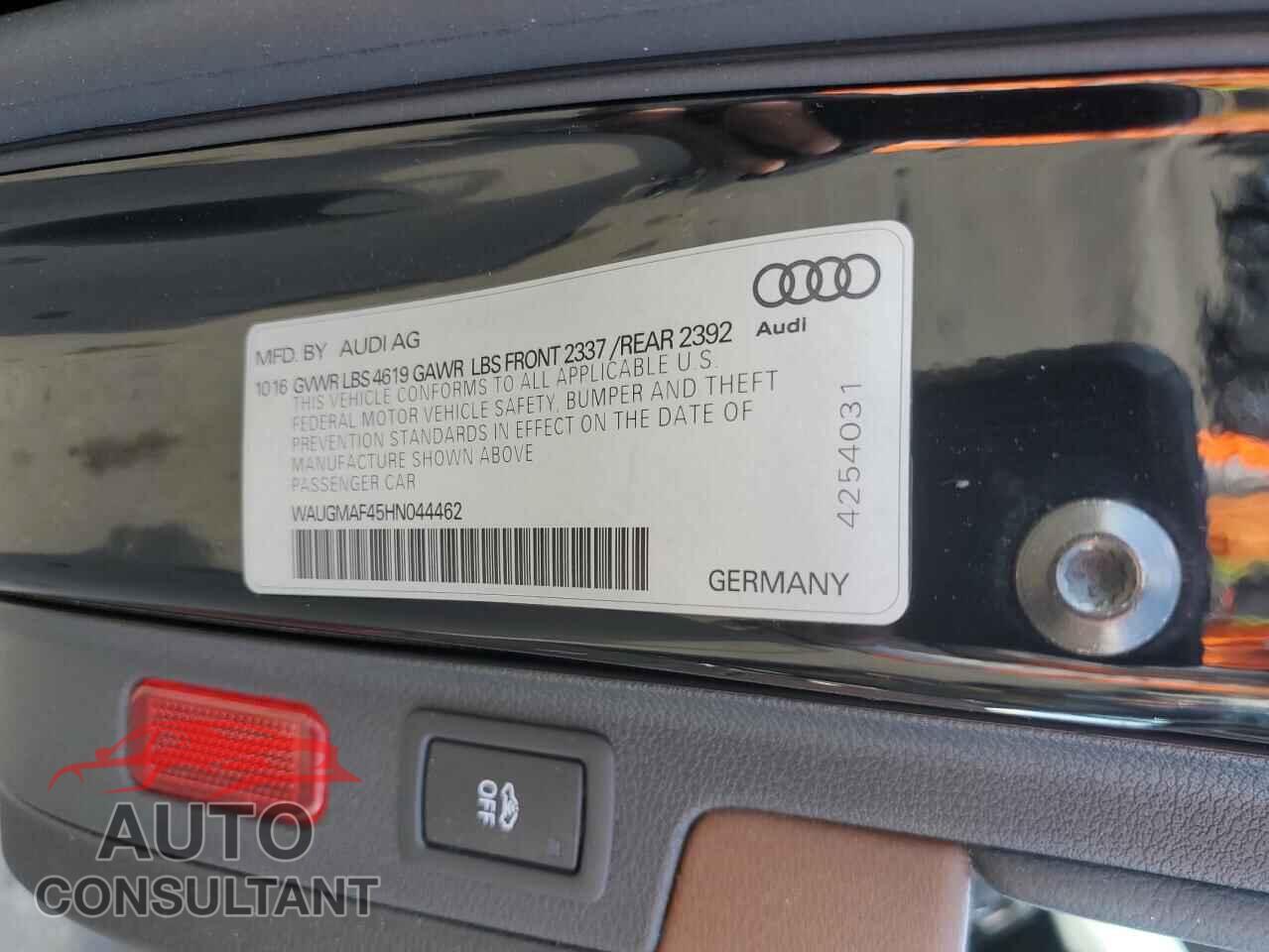 AUDI A4 2017 - WAUGMAF45HN044462
