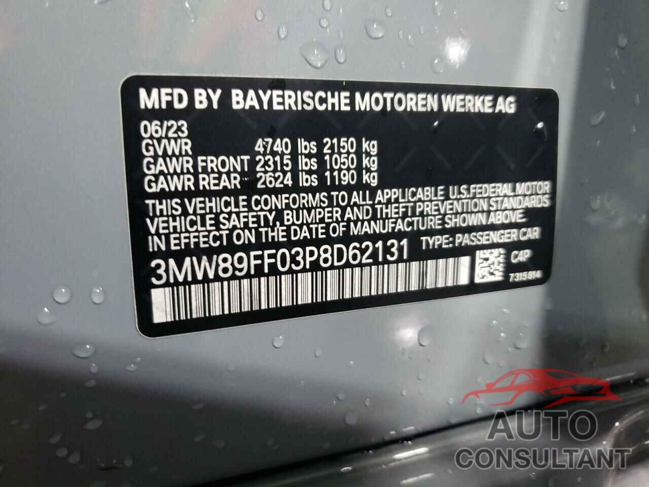 BMW 3 SERIES 2023 - 3MW89FF03P8D62131