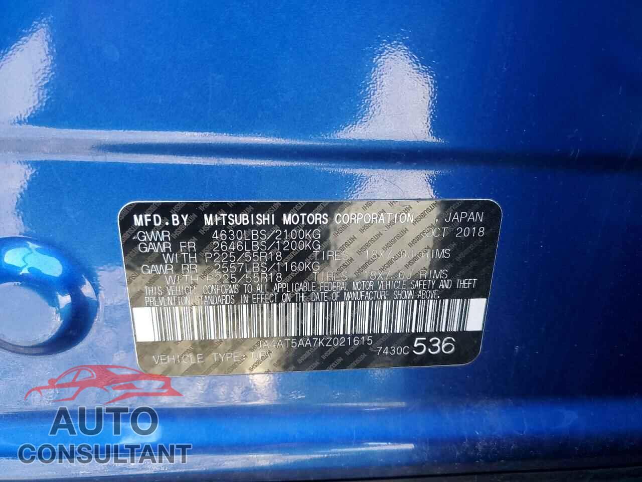 MITSUBISHI ECLIPSE 2019 - JA4AT5AA7KZ021615