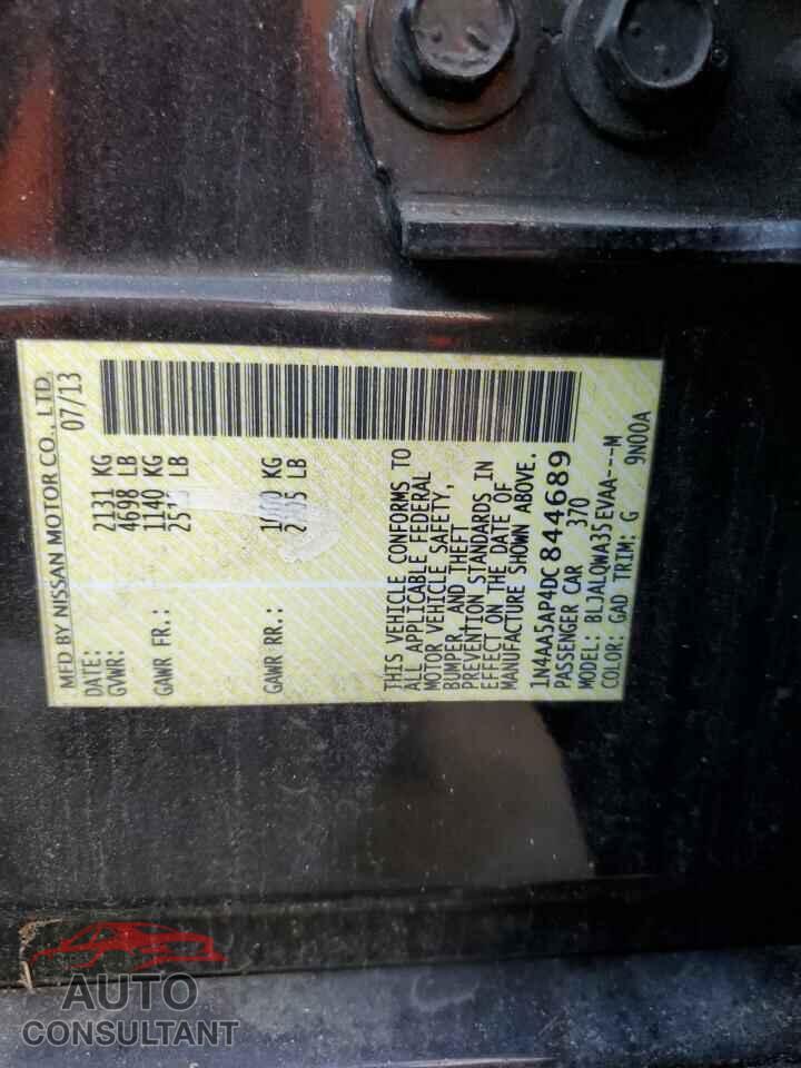 NISSAN MAXIMA 2013 - 1N4AA5AP4DC844689