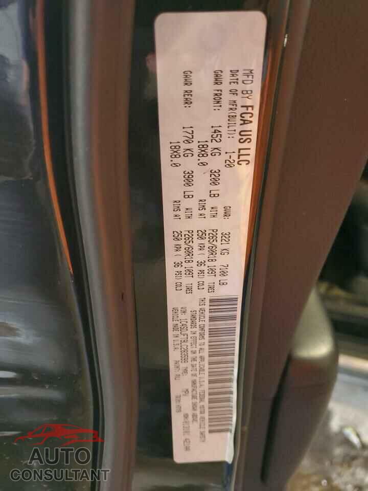 DODGE DURANGO 2020 - 1C4SDJFT9LC283599