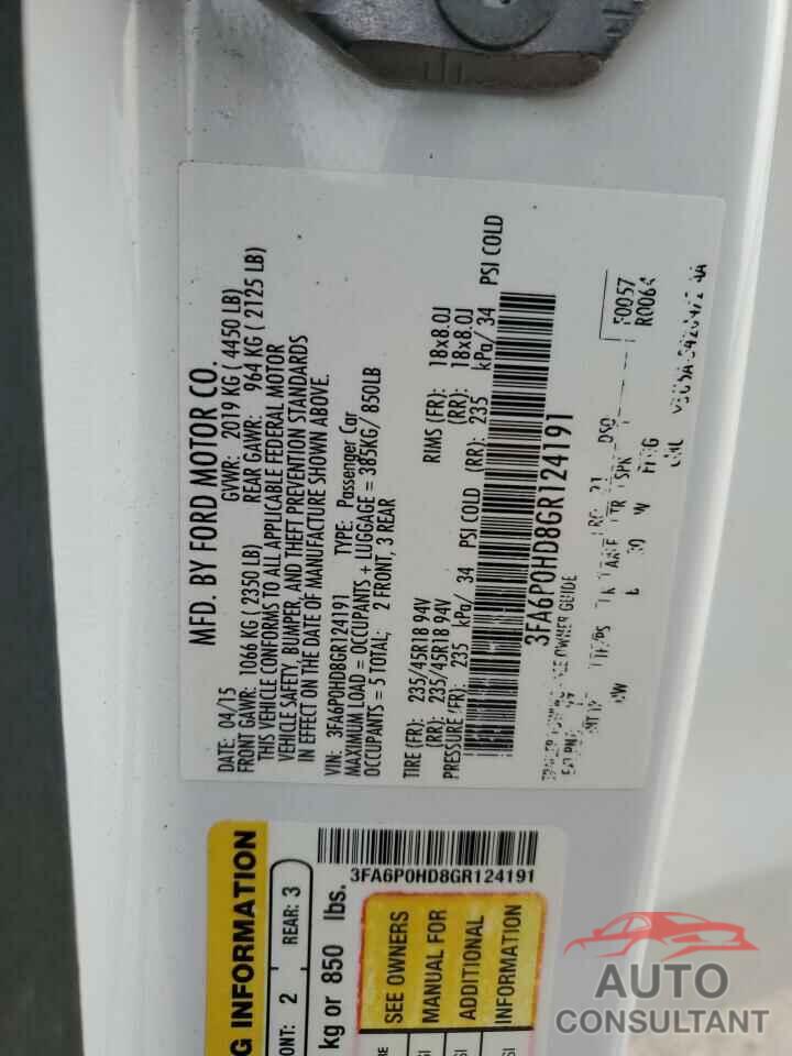 FORD FUSION 2016 - 3FA6P0HD8GR124191